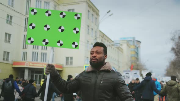 African American Human Go. Afro Black Human Banner Hand. Guys Political Rally alt