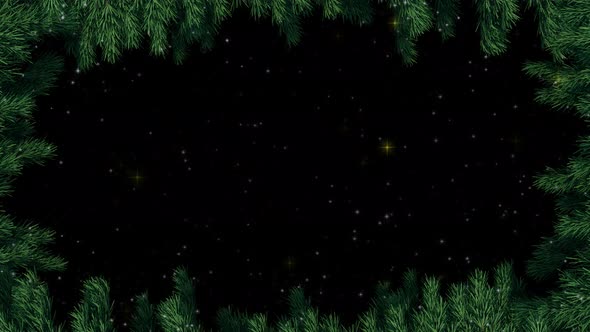 Christmas Frame With Glittering Particles
