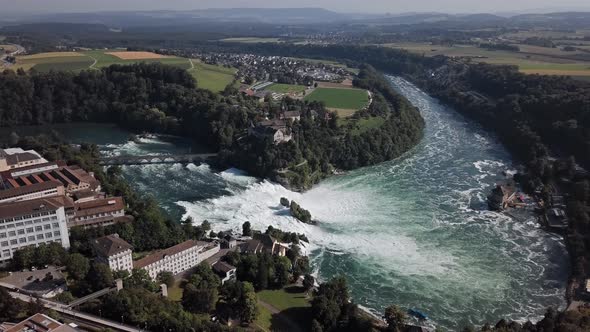 Aerial View of Rhine Falls, Switzerland alt