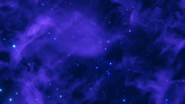 Seamless Loop of Reverse Flying Through Glowing Nebula and Stars