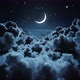 Clouds Fly Night Halfmoon - VideoHive Item for Sale
