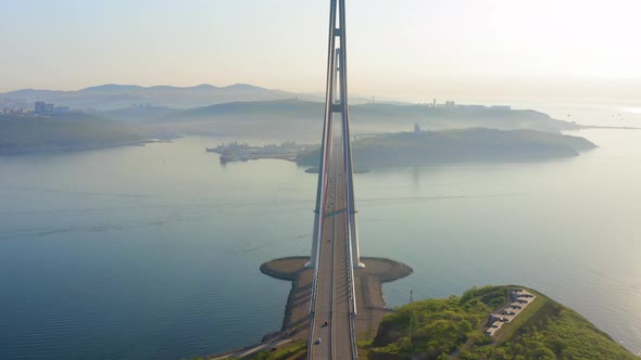 Russian Bridge From the Mainland to the Russian Island in the Sea of Japan alt