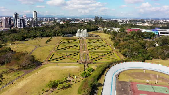 Curitiba Brazil. Public park at downtown city of Parana state. alt