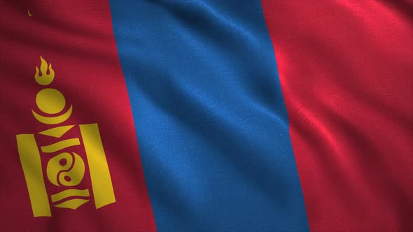 Mongolia Flag Waving in the Wind alt