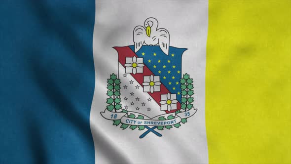 Shreveport City Flag Louisiana United States of America Waving at Wind alt