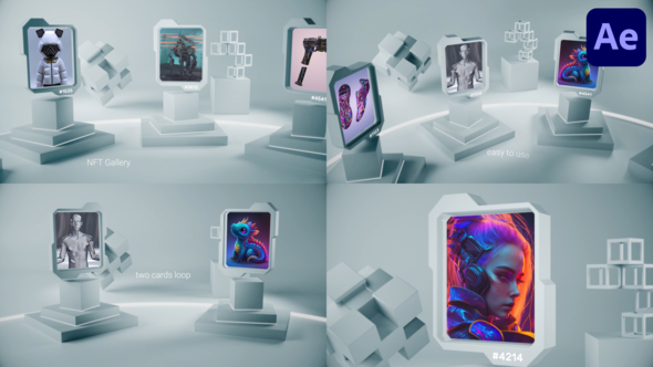 NFT Gallery Cards Presentation for After Effects