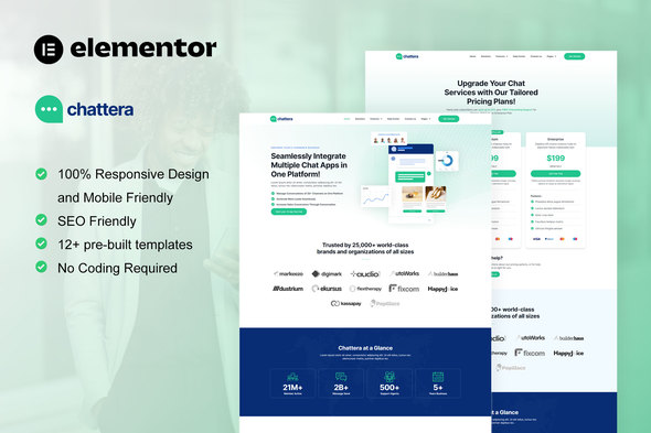 Chattera - Saas & Chat Service Company Elementor Kit