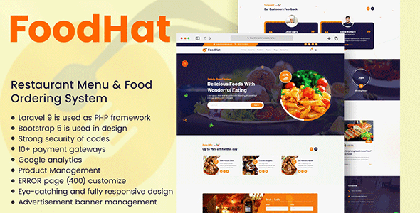 FoodHat  Restaurant Menu & Food Ordering System