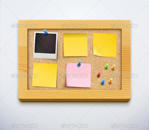 cork bulletin board - Objects Vectors