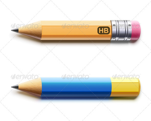 Two Sharpened Detailed Pencils - Objects Vectors