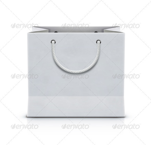 White Shopping Paper Bag - Objects Vectors