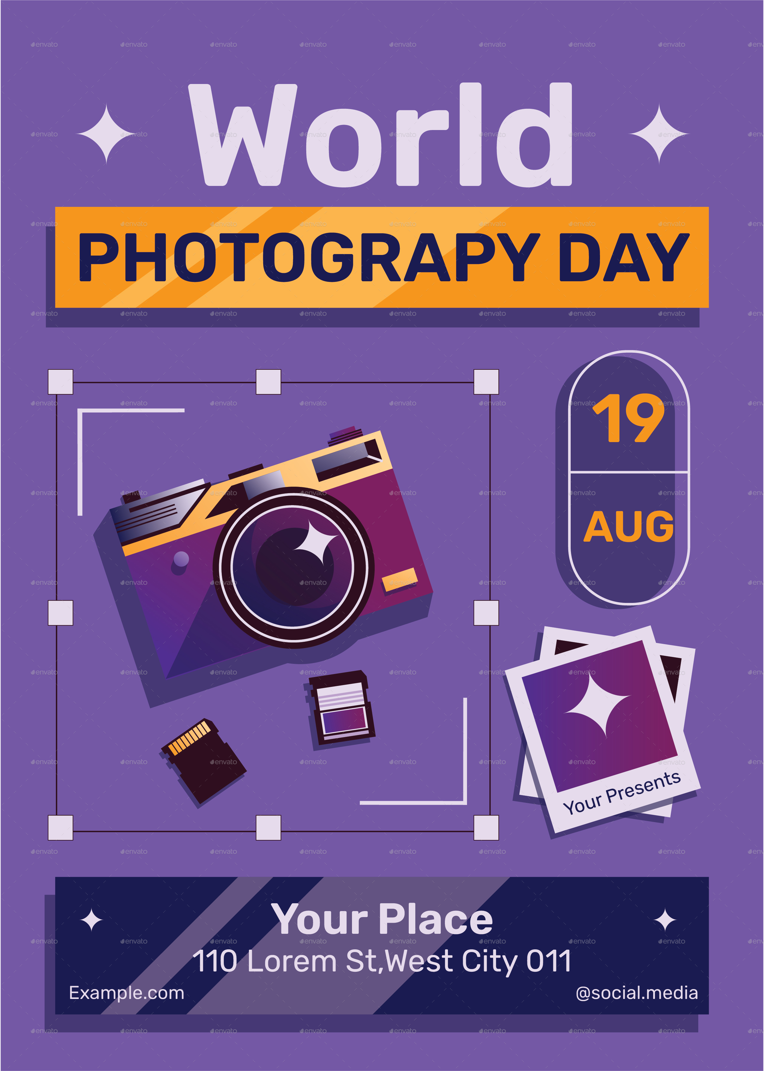 Gradient Purple World Photography Day Flyer Set by twhcollective ...