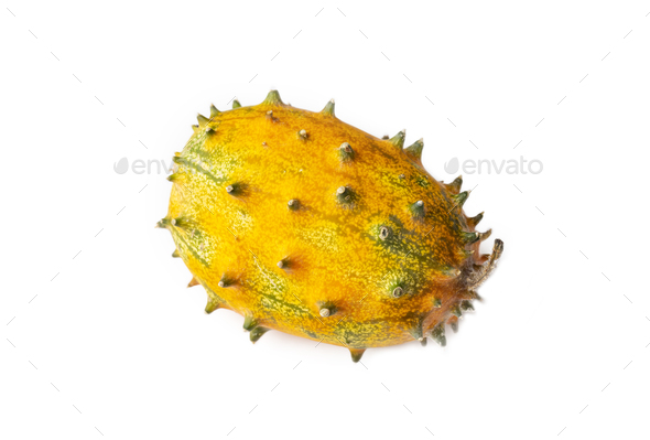 Kiwano Cucumis Metuliferus Exotic Vegetable Tropical Orange Fruit - Stock Photo - Images