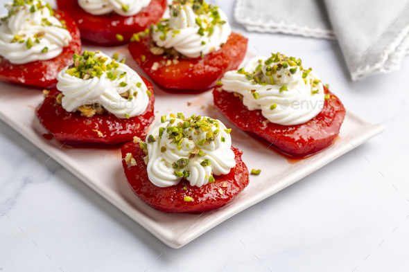 Traditional Turkish Style Quince Dessert Ayva Tatlisi Stock Photo By