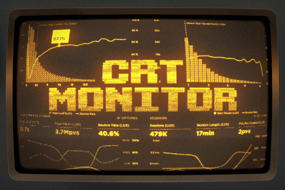 Technology #Monitor Alpha Coders #Binary CRT Monitor Retro Wave