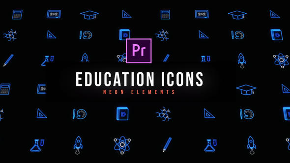 Education Neon Icons