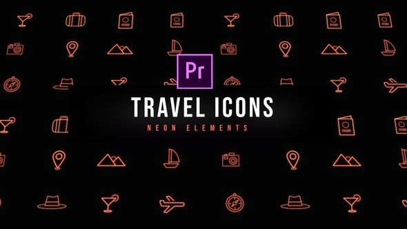 Travel Neon Icons