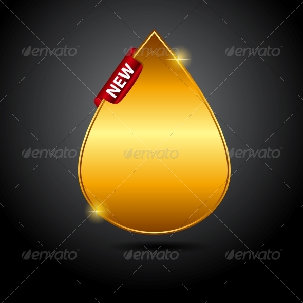 Vector Label with Red Ribbon. - Retail Commercial / Shopping