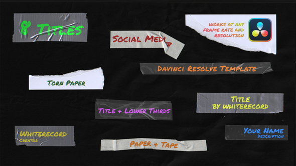 Paper & Tape | Titles & Lower Thirds | DaVinci Resolve