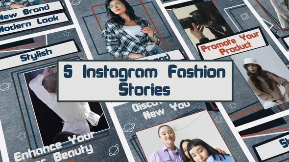 Fashion Instagram Stories Elements template preview