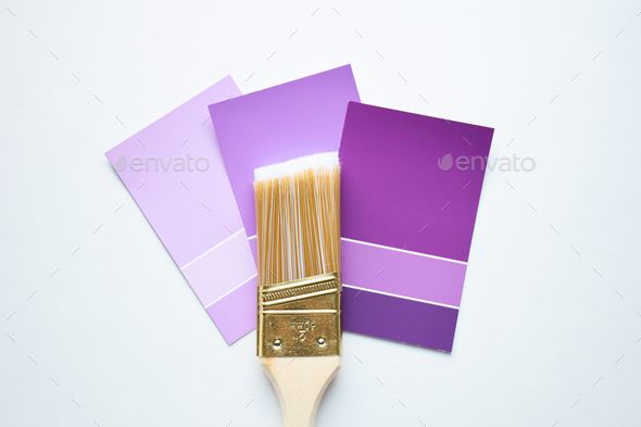 Purple Paint Colour Swatches With Paintbrush Stock Photo By JulieAlexK   Paintswatches6 