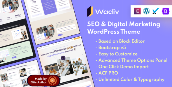 Wadiv – Gutenberg SEO Digital Marketing WordPress Theme