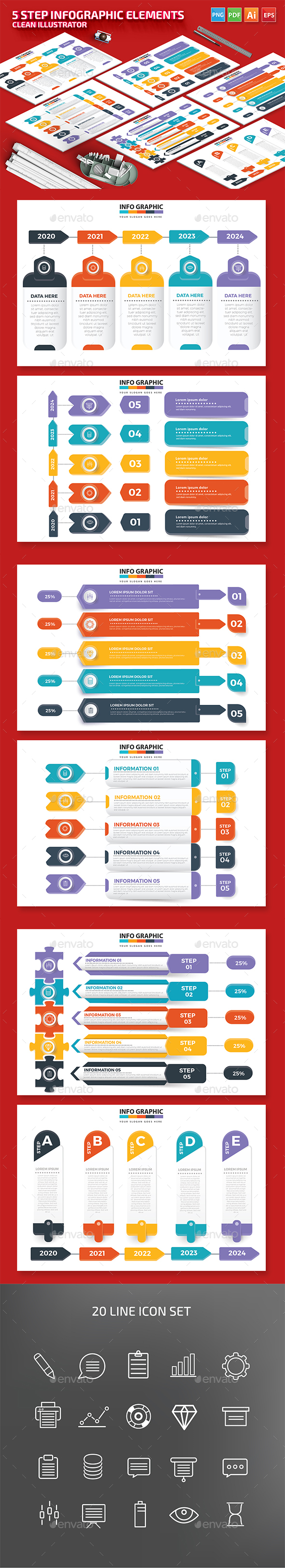 5 Step Infographics Design