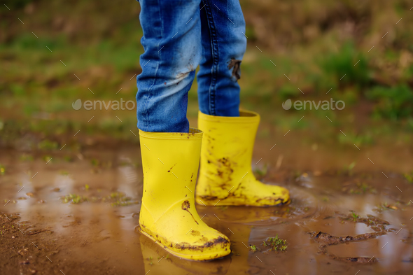 Yellow hot sale mud boots