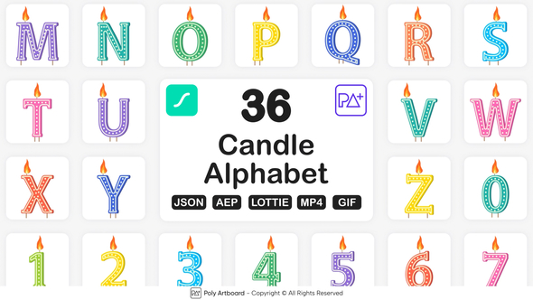 Candle Lottie Alphabet