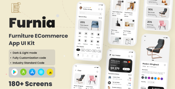 Furnia - Furniture ECommerce App React Native CLI Ui Kit