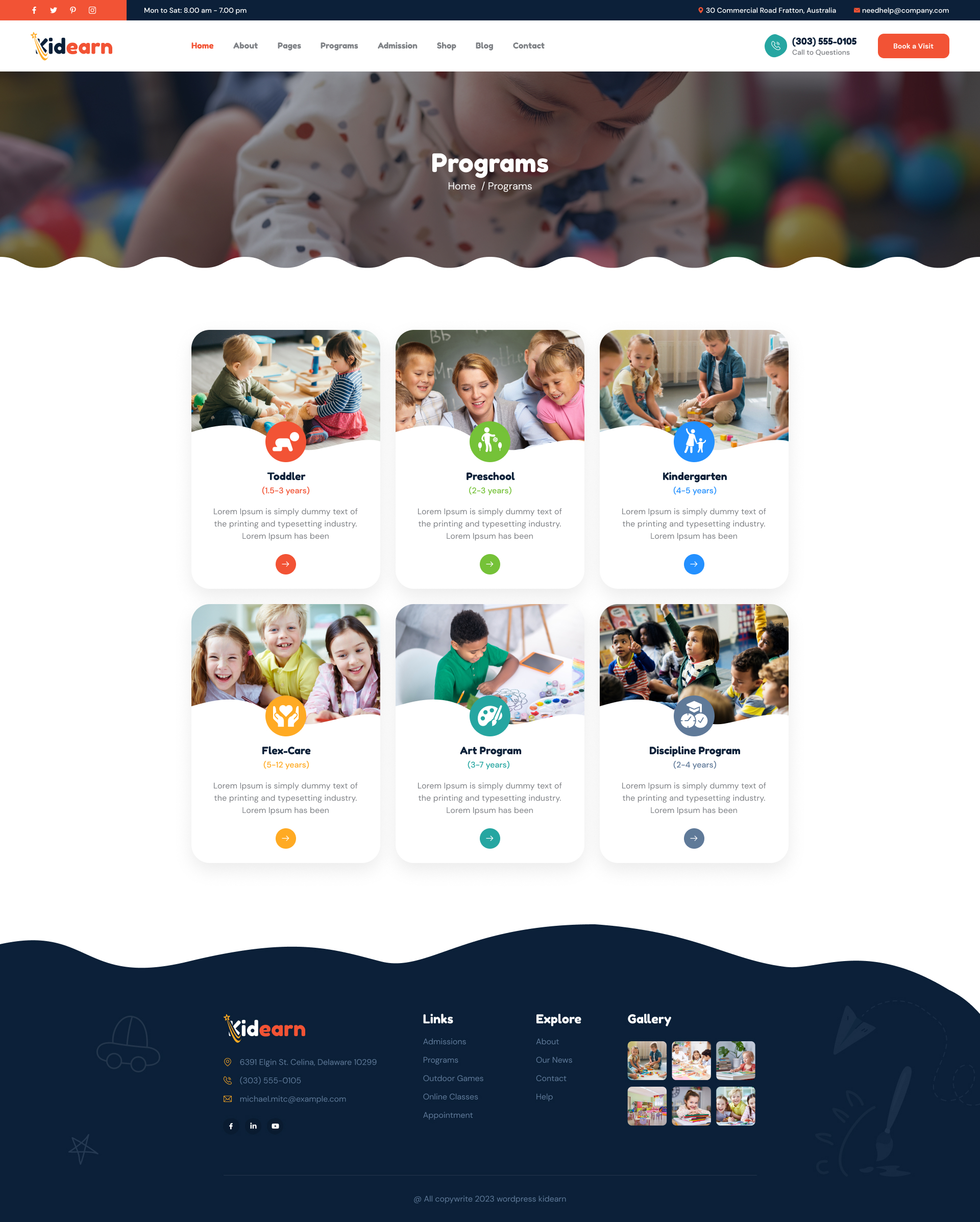 Kidearn - Kindergarten & Baby Care Figma Template by Pixydrops ...