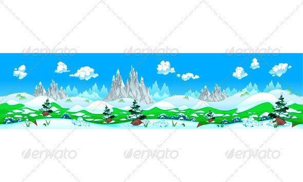 Landscape with Snow and Mountains. - Landscapes Nature