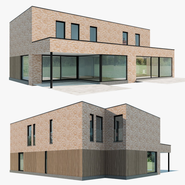 [DOWNLOAD]Modern House 02 light brick and wood