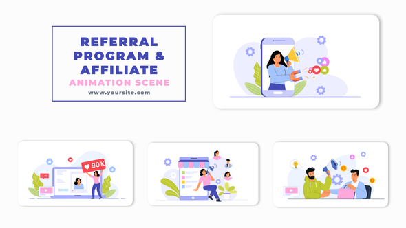Referral Program and Affiliate Character Animation Scene
