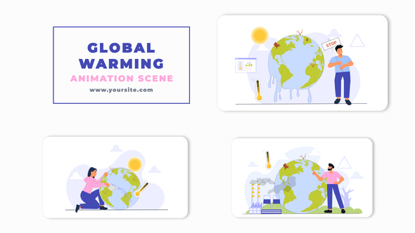 Global Warming Awareness Animation Scene
