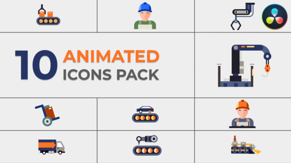Industrial Icons Pack for DaVinci Resolve