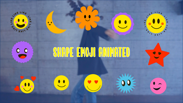 Funny Emoji Elements Animation Scene