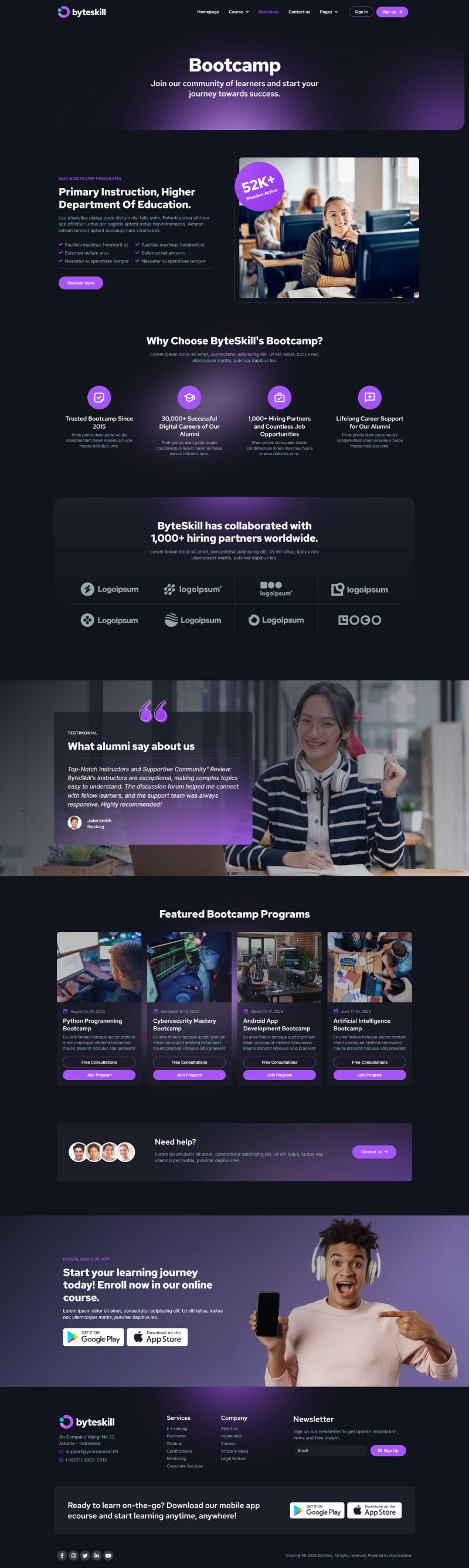 ByteSkill - IT Online Course & Education Elementor Pro Template Kit by ...