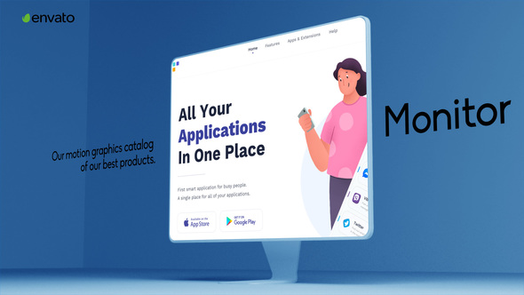 Monitor MockUp Product Promo template preview
