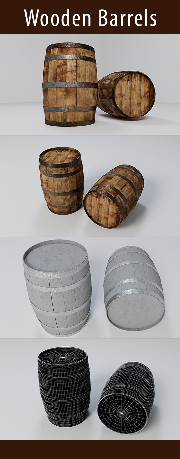 [DOWNLOAD]Wooden Barrels 3d Model