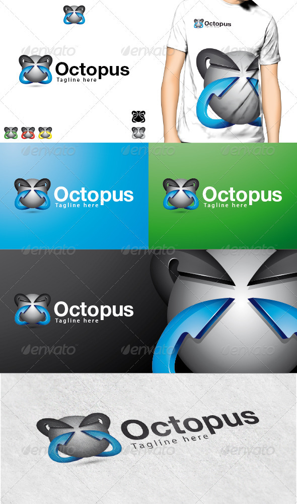 Octopus Logo - 3d Abstract