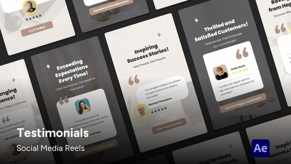 Social Media Reels - Review Testimonials After Effects Template Product Promo template preview