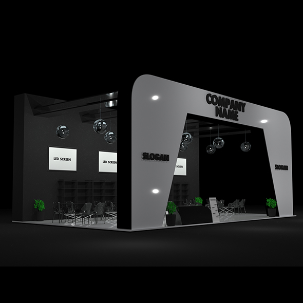 White and Black Booth Exhibition Stand Stall