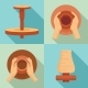 Potters Wheel Icon Set Flat Style, Vectors | GraphicRiver