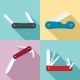 Penknife Icons Set Flat Style, Vectors | GraphicRiver
