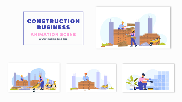 Construction labor Character Animation Scene