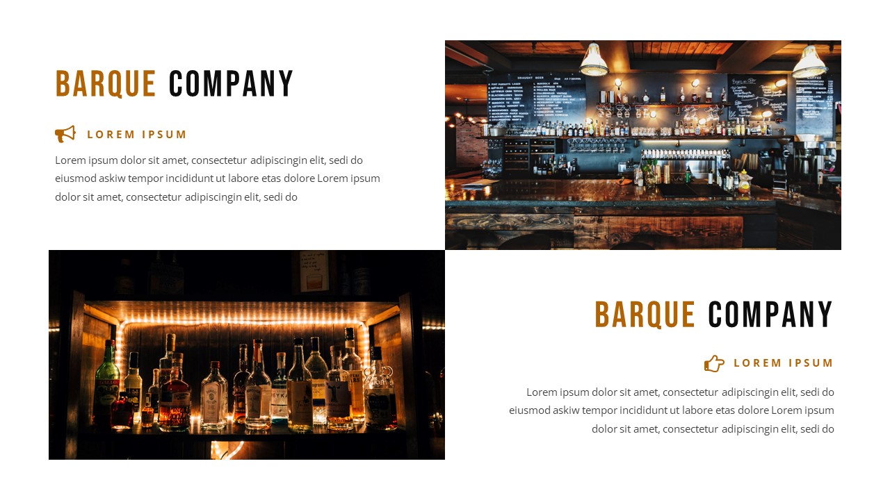BarQue - Bar and Restaurant Powerpoint Template, Presentation Templates