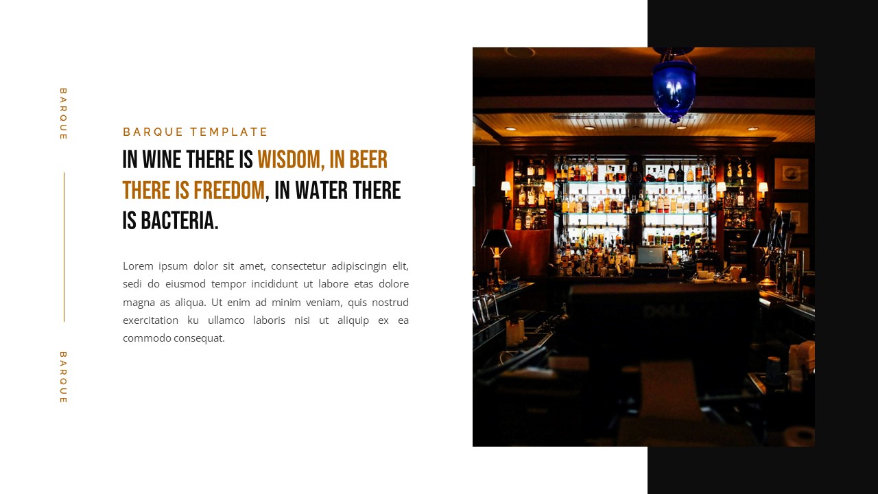 BarQue - Bar and Restaurant Powerpoint Template, Presentation Templates