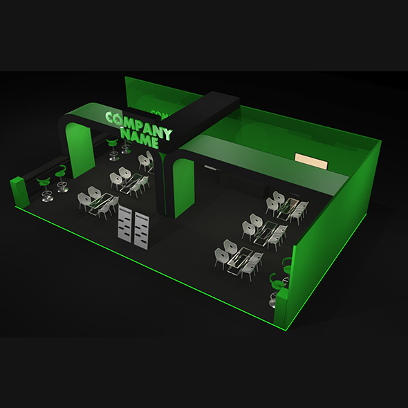 Green and Black Booth Exhibition Stand Stall