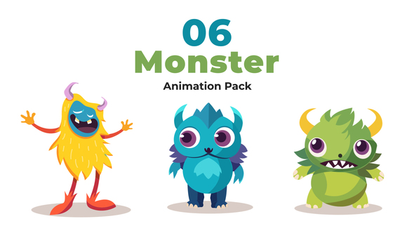 Cartoon Monster Character Animation Scene